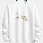 Napping Cat Print Relax Fit Sweatshirt