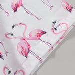 Flamingo Print Button Up Shirt & Swim Shorts