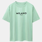 Milano Italy Print Drop Shoulder Oversize T-Shirt