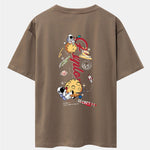 Planet Astronaut Print Drop Shoulder Oversize T-Shirt