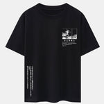 Waves Ukiyo-e Slogan Print Drop Shoulder Oversize T-Shirt