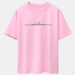Handwritten Word Print Drop Shoulder Oversize T-Shirt