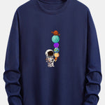 Long Sleeve Planet Astronaut Print Cotton T-Shirt