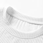 Long Sleeve Muscle Fit Ribbed Arc Hem T-Shirt