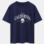 California Slogan Print Drop Shoulder Oversize T-Shirt