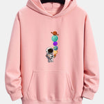 Planet Astronaut Print Relax Fit Hoodie