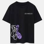 Los Angeles Dissolving Bear Print Drop Shoulder Oversize T-Shirt