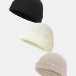 3 Pieces Solid Color Warm Knit Beanie Hat