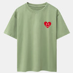 Smiley Heart Print Drop Shoulder Oversize T-Shirt