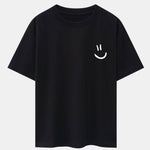 3 Pieces Smiley Face Print Drop Shoulder Oversize T-Shirts