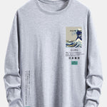 Long Sleeve Tokyo Ukiyo-e Print Cotton T-Shirt