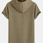 Geometry Jacquard Hooded Arc Hem T-Shirt
