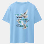 Dove Slogan Back Print Drop Shoulder Oversize T-Shirt