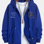 Los Angeles Slogan Print Relax Fit Zip Hoodie