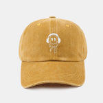 Smiling Face Pttern Versatile Casual Washed Cotton Baseball Cap