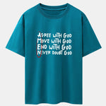 Circled Slogan Print Drop Shoulder Oversize T-Shirt