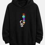 Planet Astronaut Print Relax Fit Hoodie