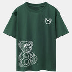 Cartoon Bear Print Drop Shoulder Oversize T-Shirt