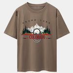 Colorado Mountain Print Drop Shoulder Oversize T-Shirt