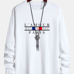Long Sleeve Paris Slogan Print Cotton T-Shirt