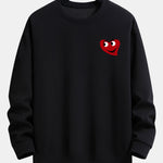 Heart Shaped Smiley Face Print Relax Fit Sweatshirt