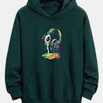 Dissolving Headphones Print Relax Fit Hoodie