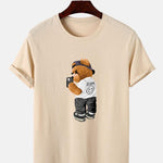 Selfie Bear Print Print T-Shirt