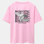 Romantic Doves Back Print Drop Shoulder Oversize T-Shirt