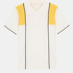 Striped Color Block Short Sleeve Sweater Polo