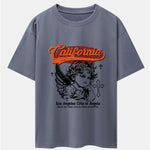 California Angel Print Drop Shoulder Oversize T-Shirt