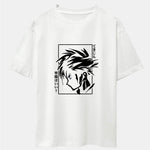 Japanese Comic Male Print Drop Shoulder Oversize T-Shirt