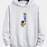 Planet Astronaut Print Relax Fit Hoodie