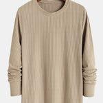 Muscle Fit Long Sleeved Ribbed T-Shirt