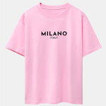 Milano Italy Print Drop Shoulder Oversize T-Shirt