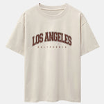 Los Angeles Print Heavy Weight Oversize T-Shirt & Corduroy Shorts