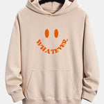 Smiley Face Slogan Print Relax Fit Hoodie