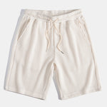 Waffle Ribbed Hem T-Shirt & Drawstring Knit Waffle Shorts