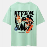 Skeleton Slogan Back Print Drop Shoulder Oversize T-Shirt