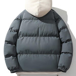 Contrast Zip Up Hooded Puffer Coat