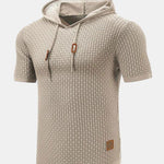 Slim Fit Short Sleeve Knit Hooded Sweater