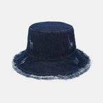 Vintage Distressed Denim Frayed Bucket Hat