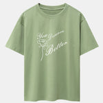 Rose Slogan Print Drop Shoulder Oversize T-Shirt