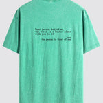 Slogan Print Washed Distressed Drop Shoulder T-Shirt
