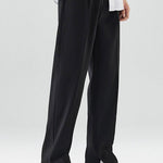 Slit Hem Pleated Trousers