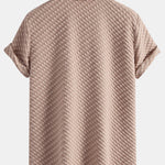 Houndstooth Jacquard Cuban Shirt & Straight Leg Linen Pants