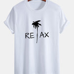 Regular Fit Relax Palm Tree Print Cotton T-Shirt