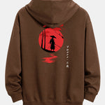 Slogan Samurai Back Print Relax Fit Hoodie