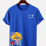 Regular Fit Graffiti Bear Print T-Shirt
