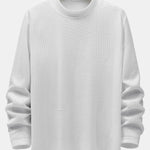 Long Sleeve Knitted Waffle Mock Neck T-Shirt