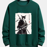 Warrior Cat Print Relax Fit Sweatshirt